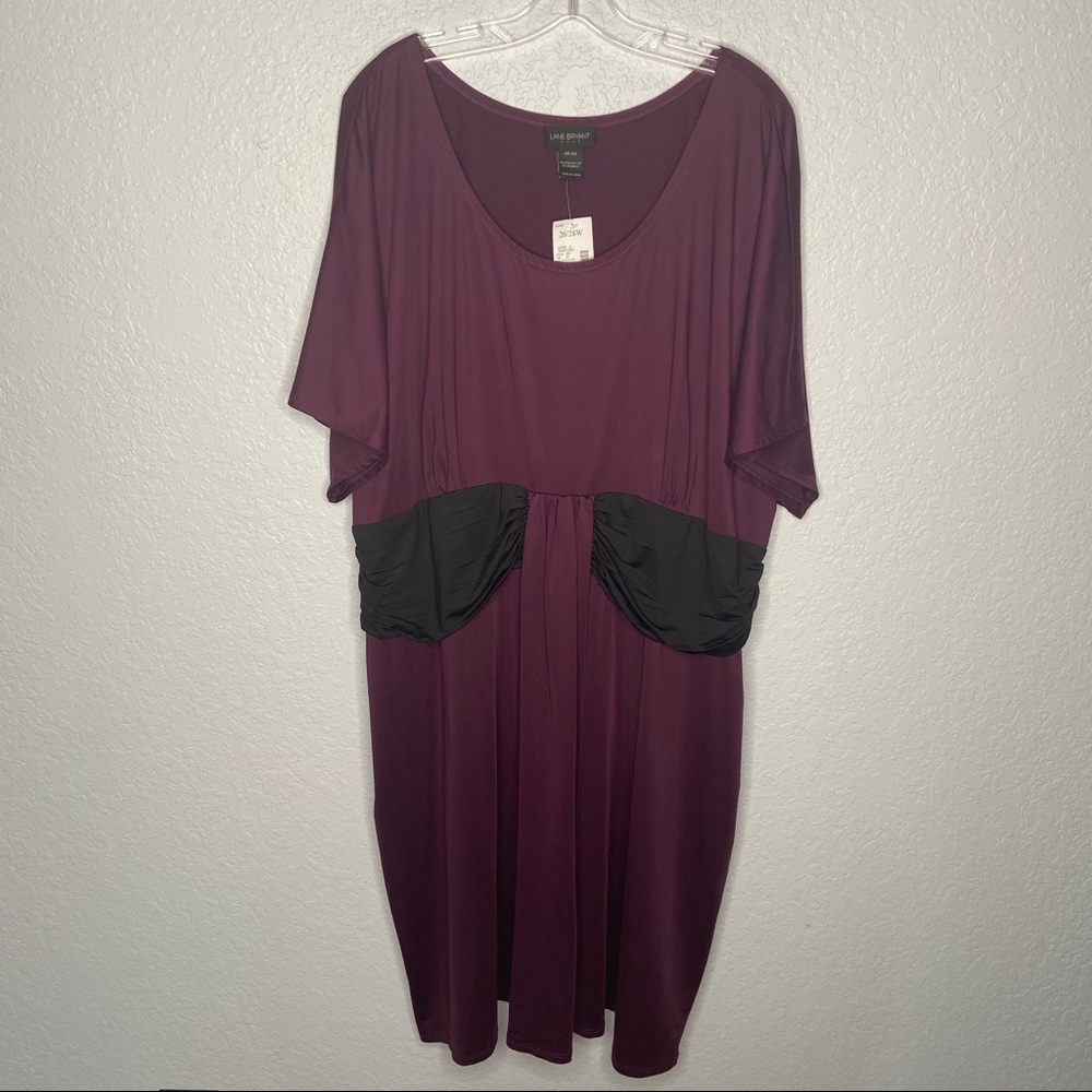 Lane Bryant Short Sleeve Purple Stretch Dress
